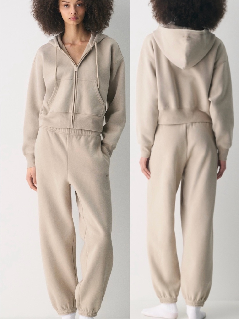Aritzia Cozy Sweatfleece Mega Jogger Relaxed Cotton Beige Sweatpants size S